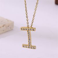 Simple Style Streetwear Letter Stainless Steel Plating Inlay Zircon Gold Plated Pendant Necklace sku image 9