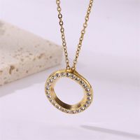 Simple Style Streetwear Letter Stainless Steel Plating Inlay Zircon Gold Plated Pendant Necklace sku image 15