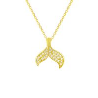 Simple Style Fish Tail Titanium Steel Plating Inlay Zircon Gold Plated Pendant Necklace main image 2