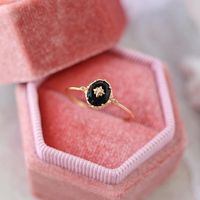 Ethnic Style Oval Flower Copper Inlay Agate Zircon Rings main image 2