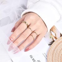 Simple Style Solid Color Titanium Steel Plating Inlay Zircon Rings main image 2
