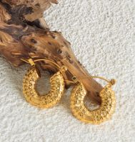 1 Paire Gothique Roche Géométrique Placage Acier Au Titane Plaqué Or 18k Des Boucles D'oreilles sku image 1