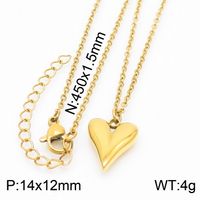 Titanium Steel 18K Gold Plated Simple Style Plating Heart Shape Pendant Necklace sku image 3