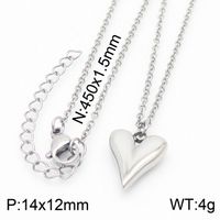 Titanium Steel 18K Gold Plated Simple Style Plating Heart Shape Pendant Necklace sku image 1