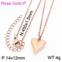 Titanium Steel 18K Gold Plated Simple Style Plating Heart Shape Pendant Necklace sku image 4