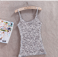 Women's Camisole Tank Tops Sequins Simple Style Solid Color main image 3