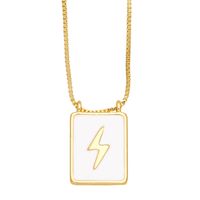 Simple Style Square Star Moon Copper 18k Gold Plated Pendant Necklace In Bulk sku image 1