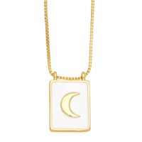 Style Simple Carré Star Lune Le Cuivre Plaqué Or 18k Pendentif En Masse main image 6