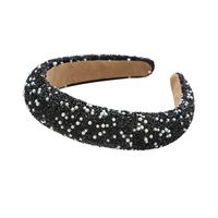 Retro Solid Color Imitation Pearl Suede Diamond Hair Band sku image 1