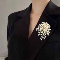 Style Coréen Fleur Perle Le Cuivre Femmes Broches main image 2
