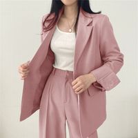 Women's Long Sleeve Blazers Pocket Business Solid Color main image 4