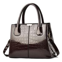 Femmes Grande Faux Cuir Couleur Unie Élégant De Base Carré Fermeture Éclair Sac D'épaule Sac À Main Sac Bandoulière main image 1