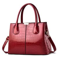 Women's Large Pu Leather Solid Color Elegant Basic Square Zipper Shoulder Bag Handbag Crossbody Bag sku image 1
