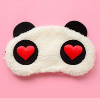 Cute Panda Cotton Blend Plush Polyester Eye Mask sku image 1