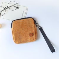 Women's Solid Color Corduroy Zipper Coin Purses sku image 1