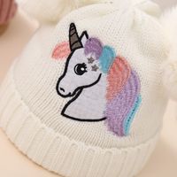 Girl's Basic Unicorn Embroidery Wool Cap main image 4
