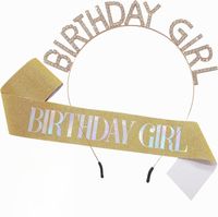 Princess Cute Letter Alloy Cloth Inlay Rhinestones Hair Band Shoulder Strap sku image 7