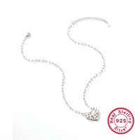 Simple Style Heart Shape Sterling Silver Plating White Gold Plated Pendant Necklace main image 6