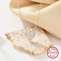 Simple Style Heart Shape Sterling Silver Plating White Gold Plated Pendant Necklace main image 5
