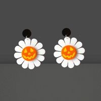 1 Pair Ig Style Funny Pumpkin Flower Arylic Drop Earrings sku image 1
