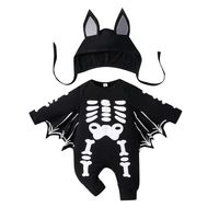 Halloween Streetwear Bat Cotton Baby Rompers sku image 5