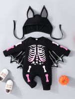 Halloween Streetwear Bat Cotton Baby Rompers sku image 6