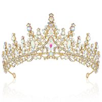 Queen Crown Zinc Alloy Plating Inlay Artificial Diamond Crown sku image 10