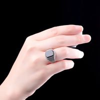 Basic Modern Style Cool Style Geometric Agate Sterling Silver Men's Rings main image 3
