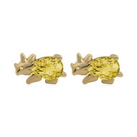 1 Pair Simple Style Streetwear Dinosaur Inlay Copper Zircon Ear Studs sku image 4