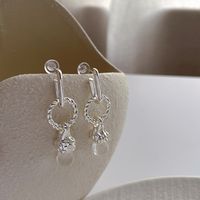 1 Pair Elegant Simple Style Water Droplets Tassel Plating Inlay Copper Artificial Crystal Drop Earrings main image 2