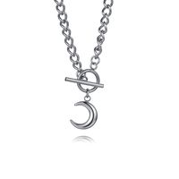 Simple Style Classic Style Moon Stainless Steel Pendant Necklace In Bulk sku image 1