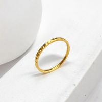 Classical Handmade Romantic Gear Stainless Steel Asymmetrical Plating Pleated 18k Gold Plated Rings main image 1