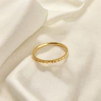 Classical Handmade Romantic Gear Stainless Steel Asymmetrical Plating Pleated 18k Gold Plated Rings main image 3