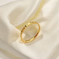 Classical Handmade Romantic Gear Stainless Steel Asymmetrical Plating Pleated 18k Gold Plated Rings main image 2