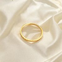 Classical Handmade Romantic Gear Stainless Steel Asymmetrical Plating Pleated 18k Gold Plated Rings main image 4