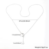 Elegant Cute Simple Style Star Moon Sterling Silver Plating White Gold Plated Pendant Necklace main image 2