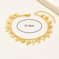 Simple Style Square Solid Color Rhombus 18k Gold Plated Copper Wholesale Anklet main image 9
