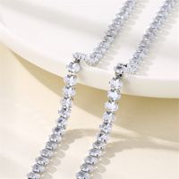 Wholesale Hip-Hop Luxurious Oval Copper Inlay Rhodium Plated Zircon Necklace main image 4
