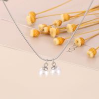 Stainless Steel 18K Gold Plated Lady Plating Pearl Pendant Necklace main image 7