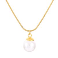 Stainless Steel 18K Gold Plated Lady Plating Pearl Pendant Necklace sku image 5
