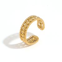 Casual Classic Style Solid Color Stainless Steel Plating Hollow Out 18k Gold Plated Open Rings main image 5