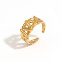 Casual Classic Style Solid Color Stainless Steel Plating Hollow Out 18k Gold Plated Open Rings sku image 1