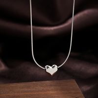 Sweet Commute Heart Shape Copper Silver Plated Necklace In Bulk main image 1