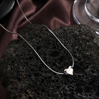Sweet Commute Heart Shape Copper Silver Plated Necklace In Bulk main image 3