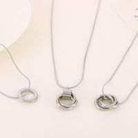 Stainless Steel 18K Gold Plated Simple Style Plating Circle Pendant Necklace main image 7