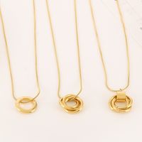 Stainless Steel 18K Gold Plated Simple Style Plating Circle Pendant Necklace main image 1