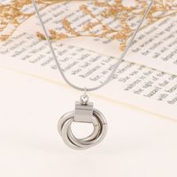 Stainless Steel 18K Gold Plated Simple Style Plating Circle Pendant Necklace main image 6