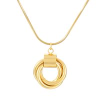 Rostfreier Stahl 18 Karat Vergoldet Einfacher Stil Überzug Kreis Halskette Mit Anhänger sku image 5