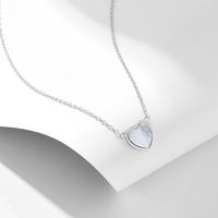 Ig Style Heart Shape Sterling Silver Plating Inlay Shell 14k Gold Plated Rhodium Plated Pendant Necklace main image 10