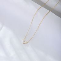 Ig Style Heart Shape Sterling Silver Inlay Zircon Necklace main image 2